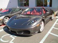 Grigio Silverstone F430 Spider with Bordeaux leather.