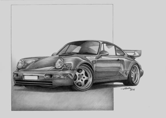 Porsche 911 (964) RS 3.8 1992 /a3, pencils/