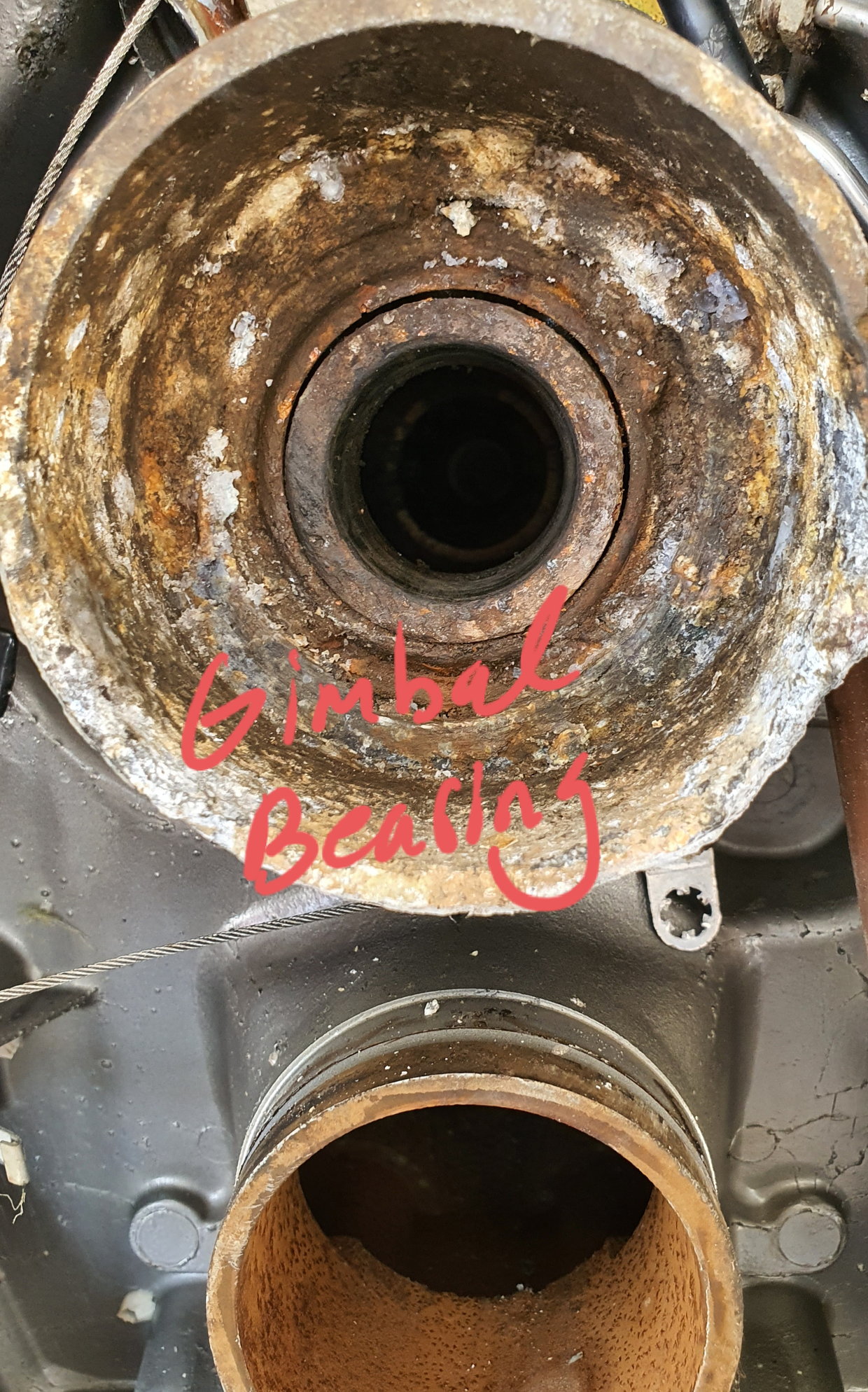 Drilling Remove Stuck Gimbal Bearing Alpha One Gen Ii The Hull Truth Boating And Fishing Forum