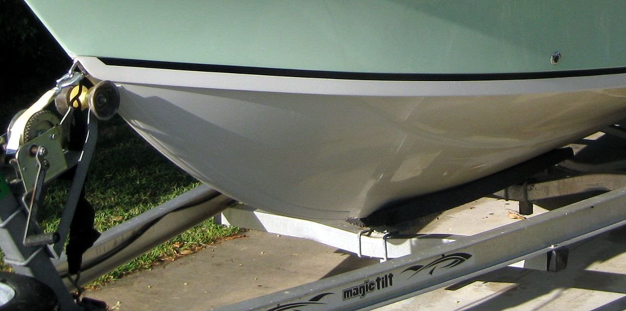 Installing a keel guard with Trailer center bunks in place The Hull Truth Boating and