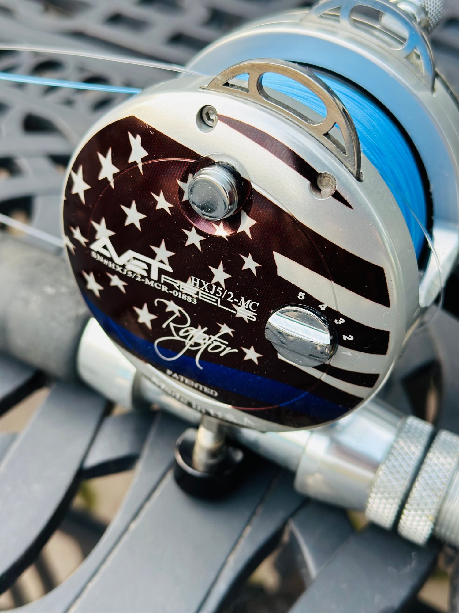 Avet Raptor 2 speed limited patriot edition on custom rod The