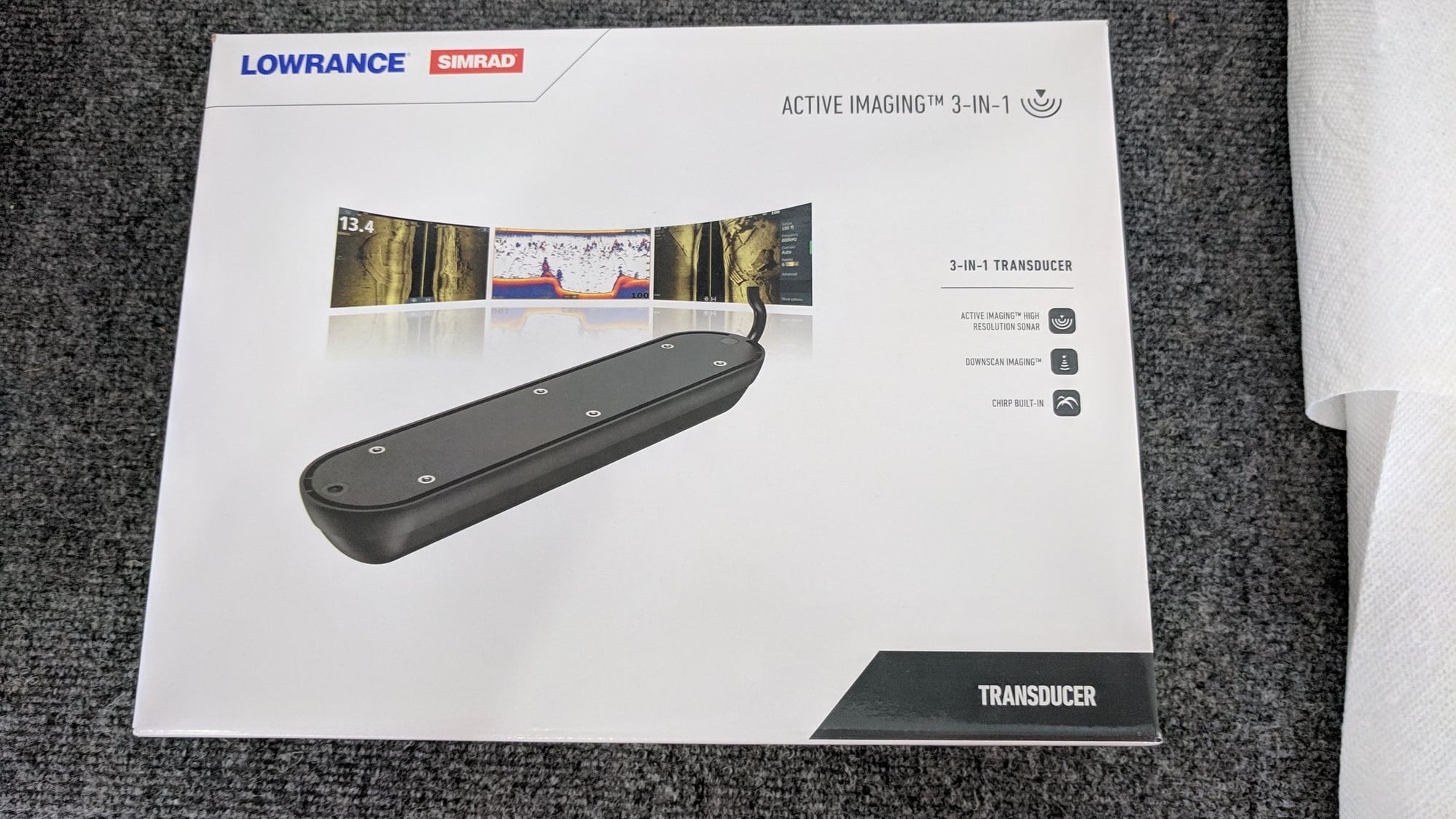 Active Imaging 3-in-1 Simrad Lowrance Transducer Side Down Scan