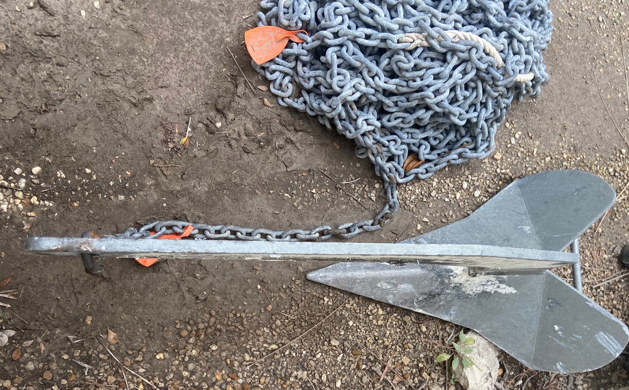 Lewmar /Delta 70 Pound Plow Anchor w/ 60 Meters (200 ft) of Chain (3/8”), Galvanized The Hull