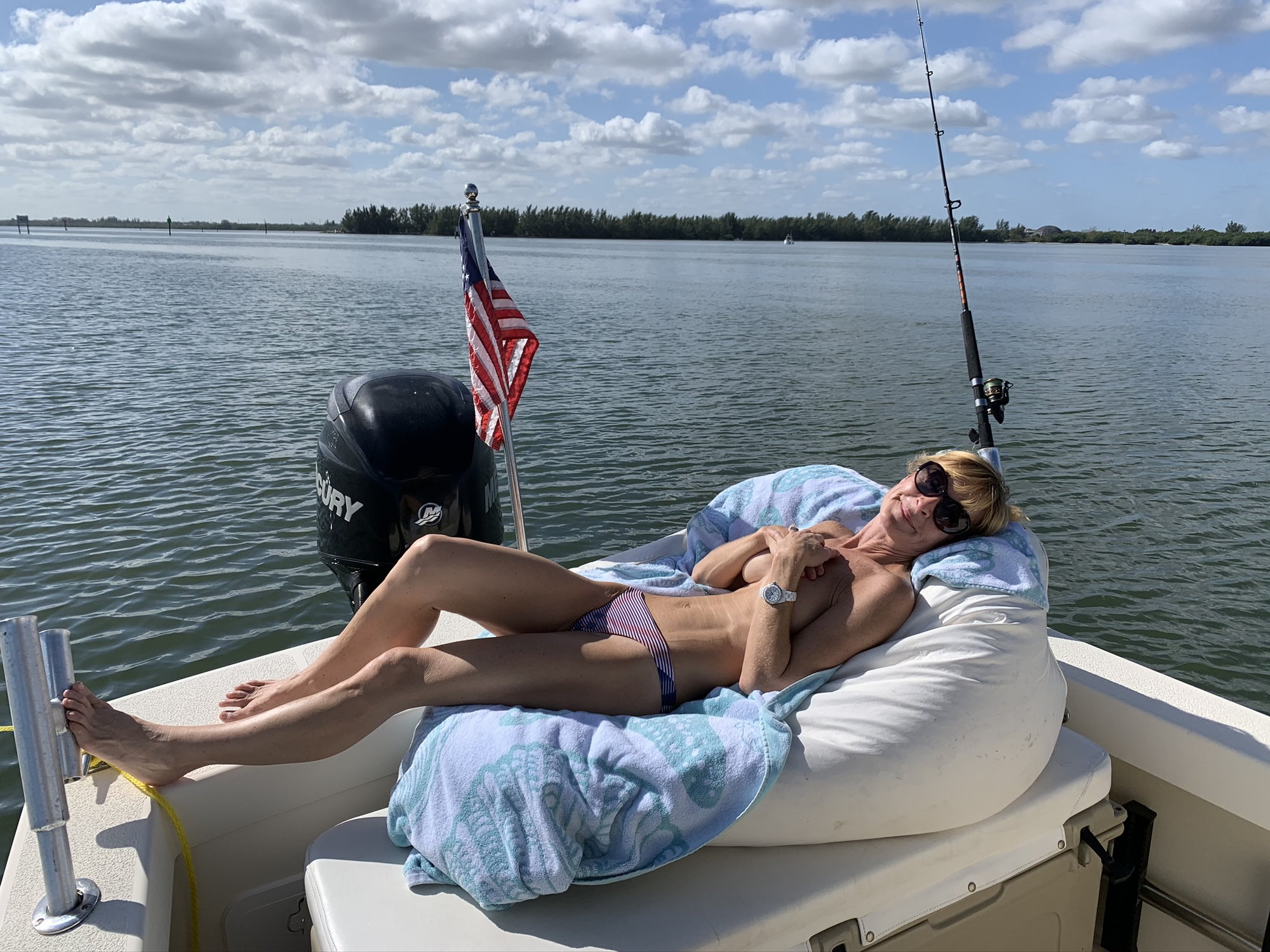 sexy wife on boat