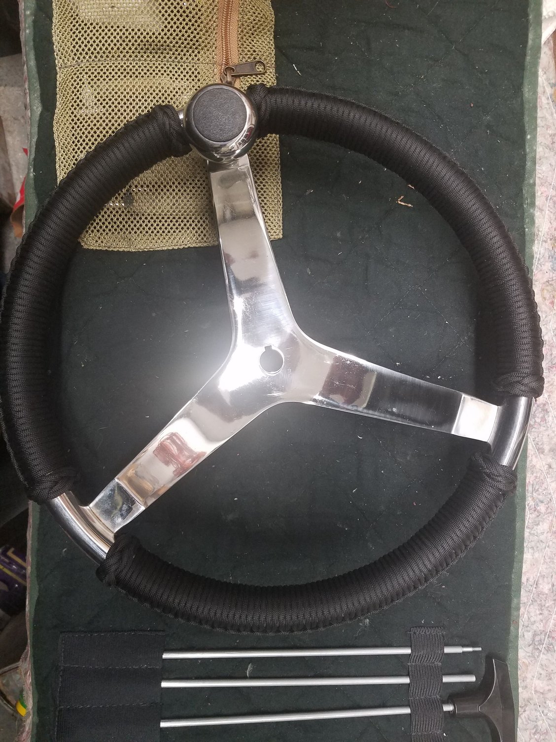 13" Schmitt Custom Paracord Wrapped Wheel SOLD The Hull Truth