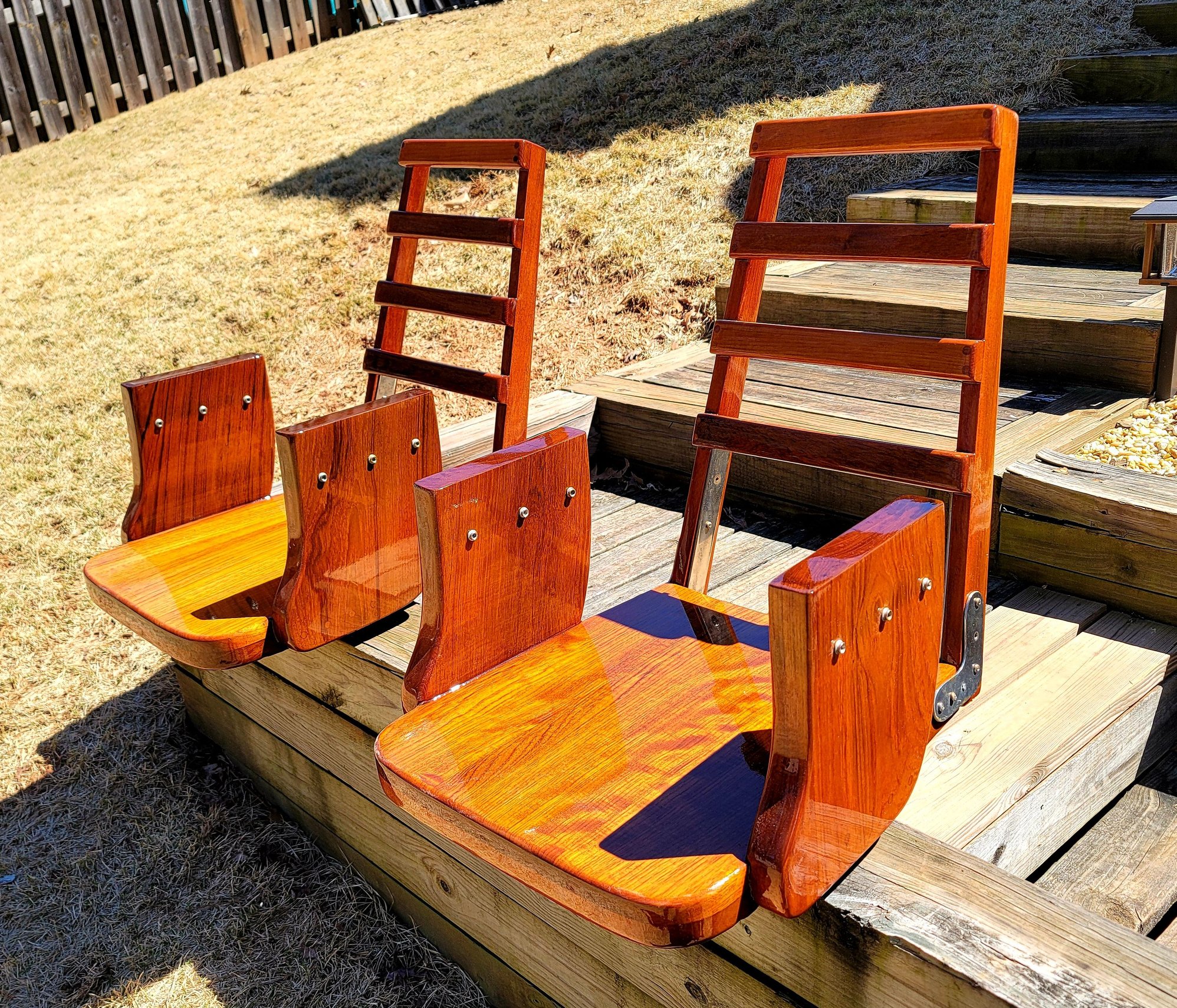 Teak ladder back helm chairs The Hull Truth Boating and Fishing Forum