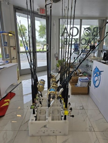 Florida - Fishing Rod Storage Rack - Large Capacity for 45 Rods & Reel ...