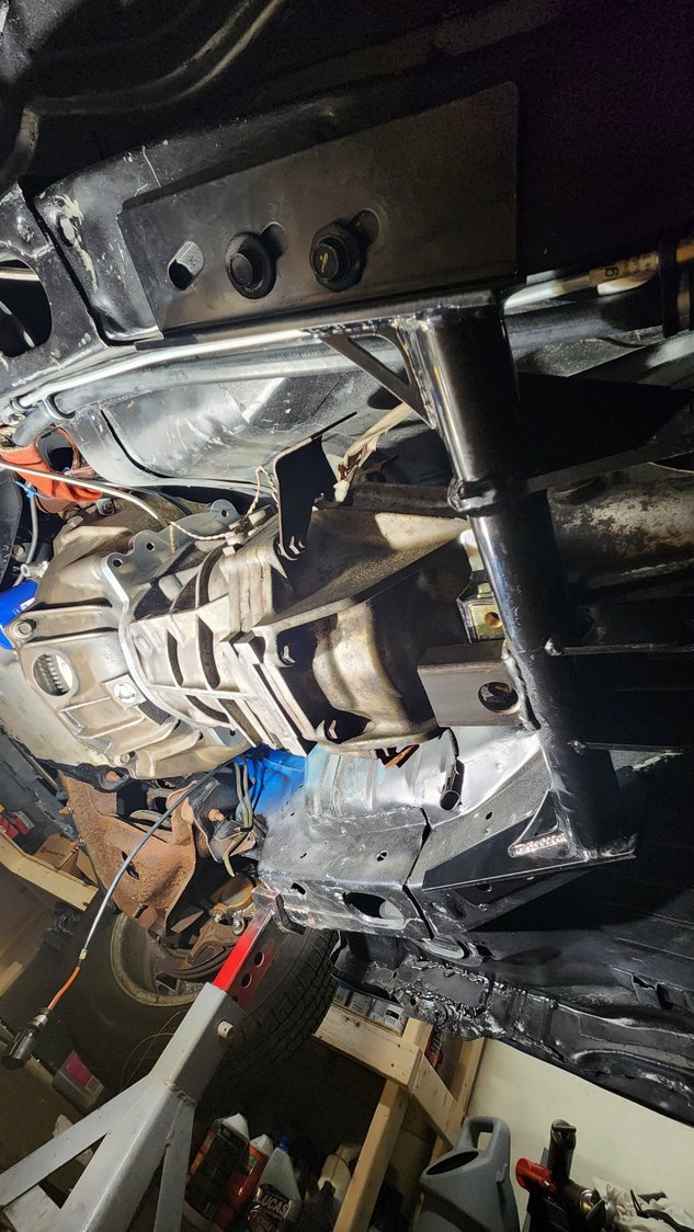 Transmission up and mounted