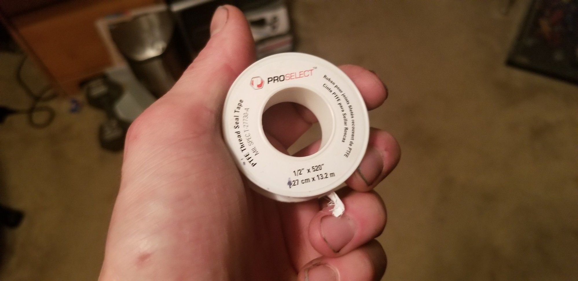 DO NOT FORGET THE TEFLON TAPE