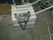 Hood latch ready for gray epoxy.