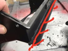 Here is the section you need to remove. I used a Dremel and bench grinder for the rough cuts.