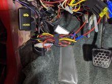 Holy mess of wires from the 90s alarm installer. One of my projects is going to be removing this