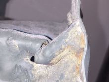 Damage on driver side where the steel bumper bolts on.