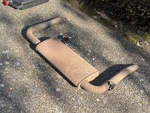 The old muffler.  It was clamped on at the inlet, so I was able to do it all without any welding or cutting of the original pipe.  Once I removed it I saw the whole interior had disintegrated.