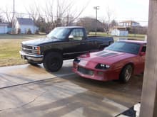 father and son pic 88 k1500(mine) and 85 Z28(shared)