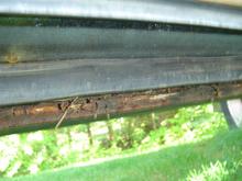 Rot on Driverside Door Where Ground Effects are Mounted