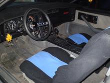 some simple seat covers. blue and black is my theme at the moment.