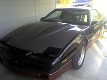 I sold the hood because it had a big dent in it so I reused the 90 hood. Ugly huh? Like one fat racing stripe.