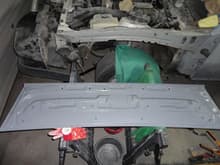 cut out all the rust on the hatch, welded in patch panels, grinded smooth, a little bondo and sanding and primer sealer.