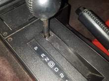 This just shows my gear shifter. Right now it appears to line up correctly, but that's because the cable is not attached to the transmission.