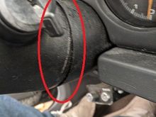The red circle is the area where its loose. 