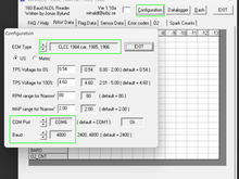 WinALDL Configuration.  Select same COM port as Device Manager.