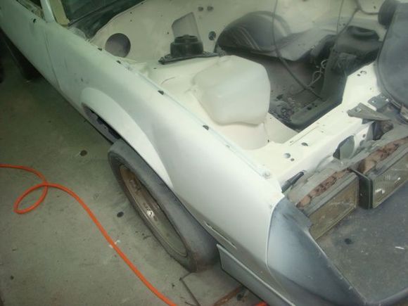 Passenger fender back on.