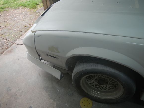 More blocking on the driver front of the fender.