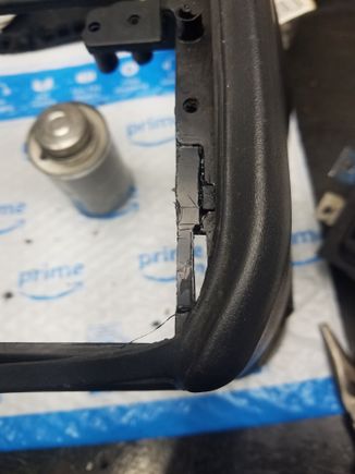 Toop piece cemented in to create the slot for the faceplate.