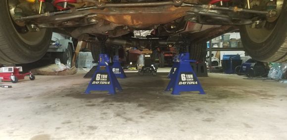 Last look under the car before she gets lowered