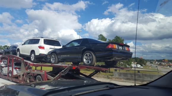 Was towing my own thirdgen from FL to NJ and saw this IROC on I95 in south carolina