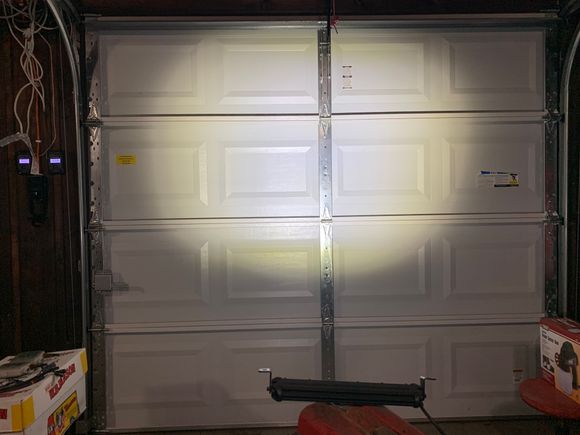 Mini single 7” row bar light is 5ft from the door