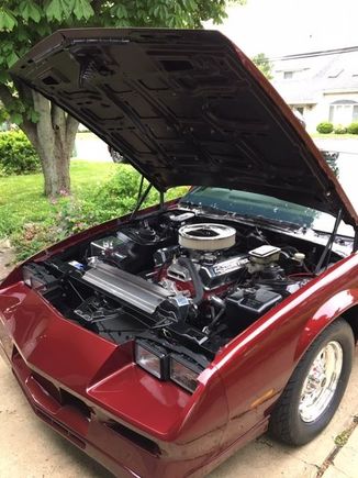 Swapped the original V6 to a 377 SBC. A lot of work and money to get it perfect but well worth it since the car has been in the family since new.