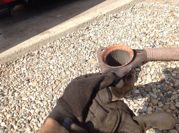 2 cuts on bracket to seperate from old pipe and weld back together.  If u leave a little metal on one cut you can bend it open and remove then bend back together, this makes it easier to keep bracket the correct offset so that it will line up perfect with studs.