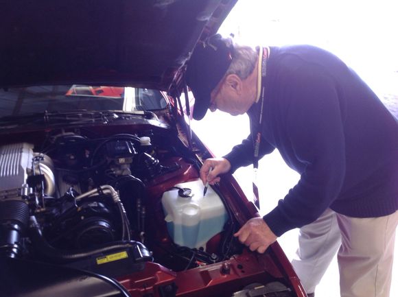 Jerry signing my car...