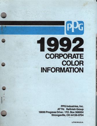 1992 PPG Paint Color Book