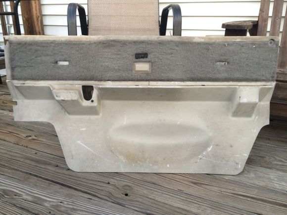 Front view of rear trim panel from 82-84 model year.  Notice the lip for the cargo cover to rest on.