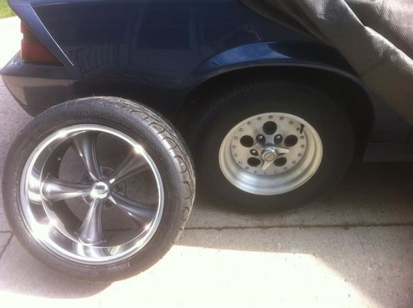 1. New wheels. Boss 338 F18x8 R18x9.5. Tires are BFG Gforce T/A KDW F245/35 R295/35