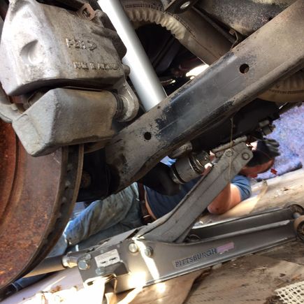 Connecting the A-arms. This whole process took about 21/2 hours for the rear and exhaust.