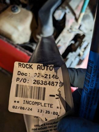 Hood strut missing the locking tab. I had to reuse the old one.