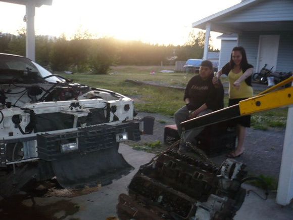friend that helped get the engine out