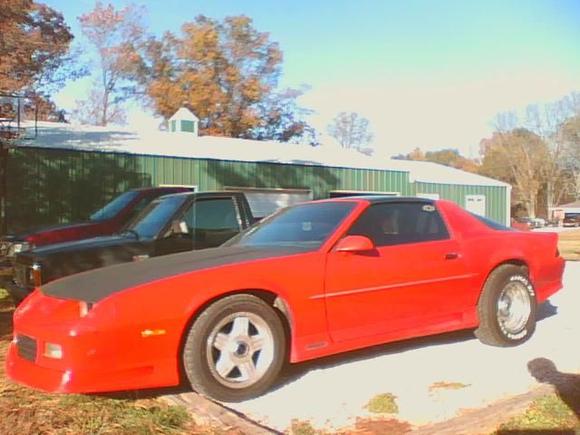 before wreck after i sanded and primed hood..