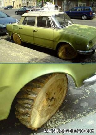 car tires made of wood