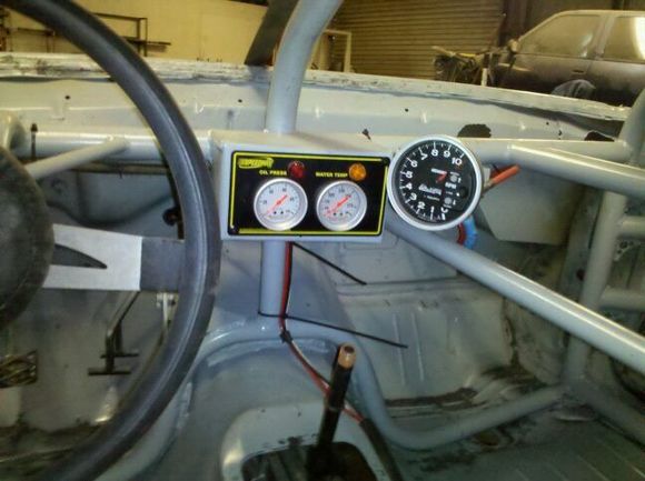 gauge box built and in ,with gauges &amp; tach