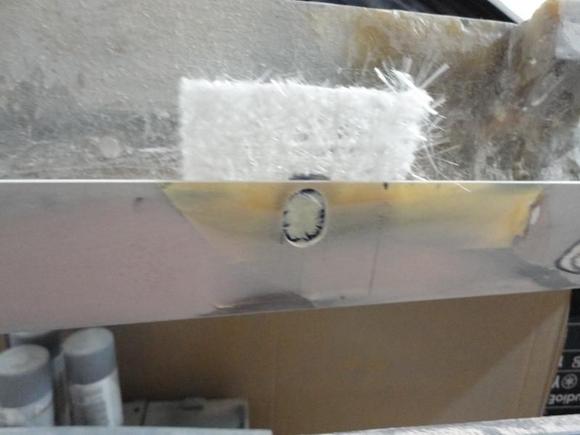 Adding the back side of the mount with fiberglass.  I have gotten really good with fiberglass.  Super easy and fun!