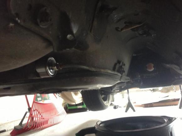 New fuel filter and pic down drive shaft tunnel. Little to no rust