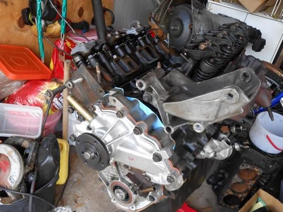 Water pump and heads installed.