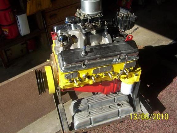 1 008 (2)383 chevy. sml. blk,4 bolt mains,2 pc. rear main,block was dect plate bored &amp; honed .30 over. Main caps were resize &amp; aline bored &amp; honed. block was surfaced &amp; magnafluxed,pink rods ( chosen 8 out of 3 sets) polished beams shot peened, big end resize &amp; balanced. inky 280 low base mega cam Rhoads lifters. Entire assembly was reciprocatedly balance.Keith Black pistons (9.6-1) with 76 cc heads. 194 int 150 exh. match ported int. &amp; exh. runners smoothed both int. &amp; exh.with valve bosses tapered. cam needle button molly bolts through out, with washer on the heads ,proformer intake (eldelbrock).to many more to minson, call 417 296 3053 local pick up only, all spec. shts. and reciepts $2200.00 obo,also tired 350 4 bolt near new rv cam and lifters timing chain water pump and hi, vol.&amp; hi press oil pump,$200.00