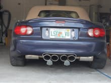 Installed some cutouts that I can get to without jacking up the car. My rwhp went up to 375 with the open exhaust.