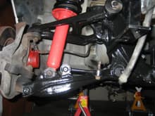 Front left suspension installed KYB adjustable shocks